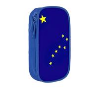 Lootpe Alaska State Flag Print Pencil Case,Storage Bag, Large Capacity Pencil Box, Portable Office Pen Bag With Zipper