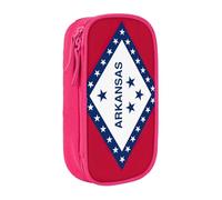 Lootpe Arkansas State Flag Print Pencil Case,Storage Bag, Large Capacity Pencil Box, Portable Office Pen Bag With Zipper