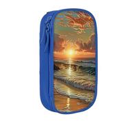 Lootpe Beautiful Beach Sunset Print Pencil Case,Storage Bag, Large Capacity Pencil Box, Portable Office Pen Bag With Zipper
