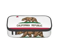 lootpe California State Flag Print Large Capacity Pencil Pouch, Office Stationery Organizer, Portable Pen Bag For Office