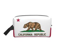 Lootpe California State Flag Print Makeup Bag, Portable Travel Makeup Pouch, Toiletry Organizer, Large Make Up Bag For Women