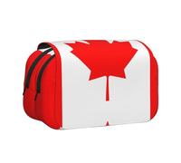 lootpe Canadian Flag Print Large Capacity Pencil Case,Marker Pouch, Stationery Organizer Pouch,Portable Office Pen Bag
