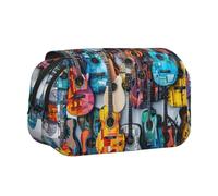 lootpe Color Acoustic And Guitars Print Large Capacity Pencil Case,Marker Pouch, Stationery Organizer Pouch,Portable Office Pen Bag