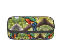 lootpe Fantastic Parrot Feather Print Large Capacity Pencil Pouch, Office Stationery Organizer, Portable Pen Bag For Office