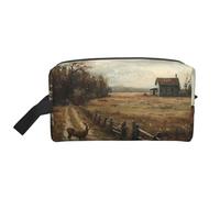 Lootpe Farm With Deer Print Makeup Bag, Portable Travel Makeup Pouch, Toiletry Organizer, Large Make Up Bag For Women