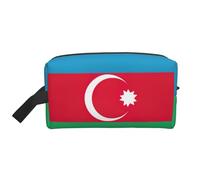 Lootpe Flag Of Azerbaijan Print Makeup Bag, Portable Travel Makeup Pouch, Toiletry Organizer, Large Make Up Bag For Women