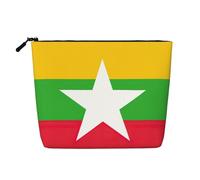 lootpe Flag Of Myanmar Print Travel Makeup Bag, Large Capacity Cosmetic Bags For Women, Portable Cosmetic Bag, Toiletry Bag