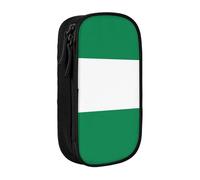 Lootpe Flag Of Nigeria Print Pencil Case,Storage Bag, Large Capacity Pencil Box, Portable Office Pen Bag With Zipper