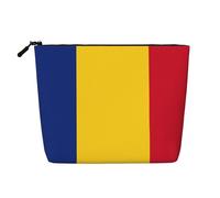 lootpe Flag Of Romania Print Travel Makeup Bag, Large Capacity Cosmetic Bags For Women, Portable Cosmetic Bag, Toiletry Bag
