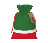 Lootpe Flag Of The Chechen Republic Print Large Christmas Gift Bags,Reusable Holiday Bags For Gifts,Drawstrings Burlap Goody Gift Bags