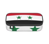 lootpe Flag Of The Syrian Arab Republic Print Large Capacity Pencil Pouch, Office Stationery Organizer, Portable Pen Bag For Office