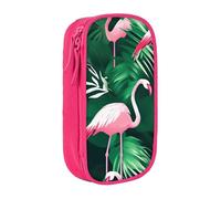 Lootpe Flamingo Bird Green Leaf Print Pencil Case,Storage Bag, Large Capacity Pencil Box, Portable Office Pen Bag With Zipper