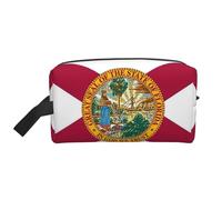 Lootpe Florida State Flag Print Makeup Bag, Portable Travel Makeup Pouch, Toiletry Organizer, Large Make Up Bag For Women