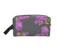 Lootpe Framing Lilac Flowers In Blossom Print Makeup Bag, Portable Travel Makeup Pouch, Toiletry Organizer, Large Make Up Bag For Women