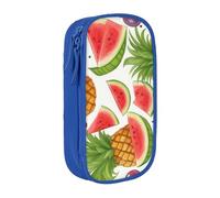 Lootpe Fresh Juicy Fruits Pineapple Berries Grape Orange Print Pencil Case,Storage Bag, Large Capacity Pencil Box, Portable Office Pen Bag With Zipper