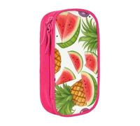 Lootpe Fresh Juicy Fruits Pineapple Berries Grape Orange Print Pencil Case,Storage Bag, Large Capacity Pencil Box, Portable Office Pen Bag With Zipper