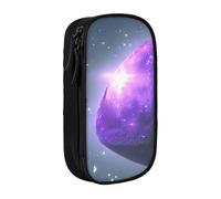 Lootpe Galaxy Starry Space Purple Starry Print Pencil Case,Storage Bag, Large Capacity Pencil Box, Portable Office Pen Bag With Zipper