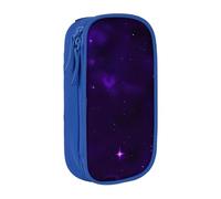 Lootpe Galaxy Starry Space Purple Starry Print Pencil Case,Storage Bag, Large Capacity Pencil Box, Portable Office Pen Bag With Zipper