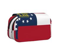lootpe Georgia Flag Print Large Capacity Pencil Case,Marker Pouch, Stationery Organizer Pouch,Portable Office Pen Bag