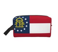 Lootpe Georgia Flag Print Makeup Bag, Portable Travel Makeup Pouch, Toiletry Organizer, Large Make Up Bag For Women