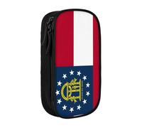 Lootpe Georgia Flag Print Pencil Case,Storage Bag, Large Capacity Pencil Box, Portable Office Pen Bag With Zipper