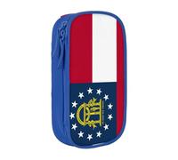 Lootpe Georgia Flag Print Pencil Case,Storage Bag, Large Capacity Pencil Box, Portable Office Pen Bag With Zipper
