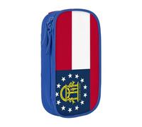Lootpe Georgia State Flag Print Pencil Case,Storage Bag, Large Capacity Pencil Box, Portable Office Pen Bag With Zipper
