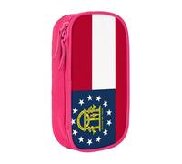 Lootpe Georgia State Flag Print Pencil Case,Storage Bag, Large Capacity Pencil Box, Portable Office Pen Bag With Zipper