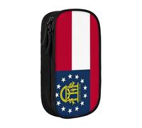 Lootpe Georgia State Flag Print Pencil Case,Storage Bag, Large Capacity Pencil Box, Portable Office Pen Bag With Zipper