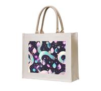 lootpe Glittery Pretty Pattern Print Tote Bag, Personalized Present Bag, Canvas Beach Travel Bag, Shopping Bags, Gift For Women Mom