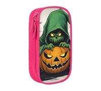 Lootpe Green Ghost Horror Halloween Pumpkin 1 Print Pencil Case,Storage Bag, Large Capacity Pencil Box, Portable Office Pen Bag With Zipper
