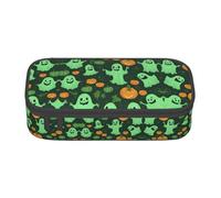 lootpe Green Ghost Horror Halloween Pumpkin 2 Print Large Capacity Pencil Pouch, Office Stationery Organizer, Portable Pen Bag For Office