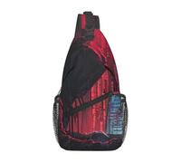 lootpe Hacker Attack Print Daily Crossbody Sling Bag, Shoulder Backpack Chest Bag Daypacks, For Outdoor Travel Casual