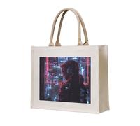 lootpe Hacker Era Print Tote Bag, Personalized Present Bag, Canvas Beach Travel Bag, Shopping Bags, Gift For Women Mom