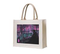 lootpe Hacker Era Print Tote Bag, Personalized Present Bag, Canvas Beach Travel Bag, Shopping Bags, Gift For Women Mom