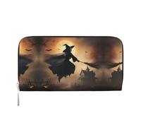 lootpe Halloween Witch Flying 2 Print Womens Wallet, Ladies Credit Card Holder, Phone Wallet Purses, Long Clutch Hand Bag