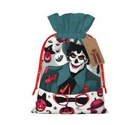 Lootpe Happy Halloween Day 1 Print Large Christmas Gift Bags,Reusable Holiday Bags For Gifts,Drawstrings Burlap Goody Gift Bags