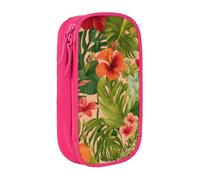 Lootpe Hojas Tropicales Y Flores Print Pencil Case,Storage Bag, Large Capacity Pencil Box, Portable Office Pen Bag With Zipper