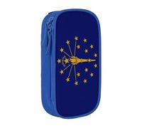 Lootpe Indiana State Flag Print Pencil Case,Storage Bag, Large Capacity Pencil Box, Portable Office Pen Bag With Zipper