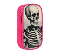 Lootpe Interesting Skeleton Print Pencil Case,Storage Bag, Large Capacity Pencil Box, Portable Office Pen Bag With Zipper