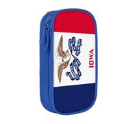 Lootpe Iowa State Flag Print Pencil Case,Storage Bag, Large Capacity Pencil Box, Portable Office Pen Bag With Zipper