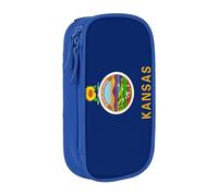 Lootpe Kansas State Flag Print Pencil Case,Storage Bag, Large Capacity Pencil Box, Portable Office Pen Bag With Zipper