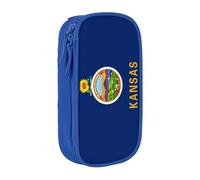 Lootpe Kansas State Flag Print Pencil Case,Storage Bag, Large Capacity Pencil Box, Portable Office Pen Bag With Zipper
