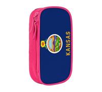 Lootpe Kansas State Flag Print Pencil Case,Storage Bag, Large Capacity Pencil Box, Portable Office Pen Bag With Zipper