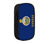 Lootpe Kansas State Flag Print Pencil Case,Storage Bag, Large Capacity Pencil Box, Portable Office Pen Bag With Zipper