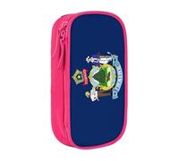 Lootpe Maine State Flag Print Pencil Case,Storage Bag, Large Capacity Pencil Box, Portable Office Pen Bag With Zipper