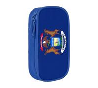 Lootpe Michigan State Flag Print Pencil Case,Storage Bag, Large Capacity Pencil Box, Portable Office Pen Bag With Zipper