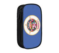 Lootpe Minnesota State Flag Print Pencil Case,Storage Bag, Large Capacity Pencil Box, Portable Office Pen Bag With Zipper