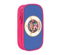 Lootpe Minnesota State Flag Print Pencil Case,Storage Bag, Large Capacity Pencil Box, Portable Office Pen Bag With Zipper