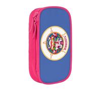 Lootpe Minnesota State Flag Print Pencil Case,Storage Bag, Large Capacity Pencil Box, Portable Office Pen Bag With Zipper